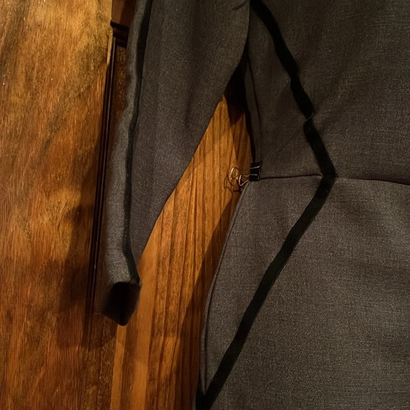 Gray & Black Velvet Detailed Long Sleeve Dress - Picture 4 of 13